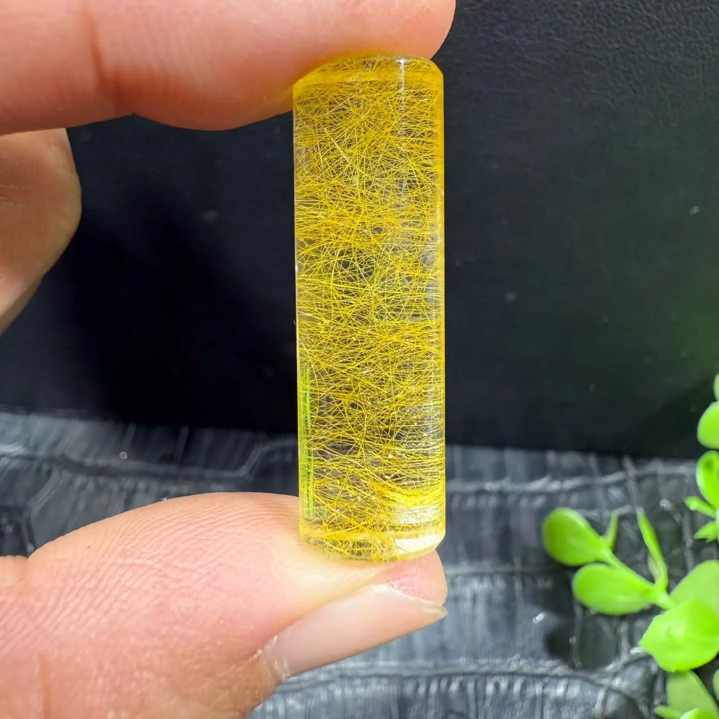 

Natural Gold Rutilated Quartz Pendant only One Barrel Rutilated Quartz Jewelry 30-35mm Men Women Brazil AAAAAAA