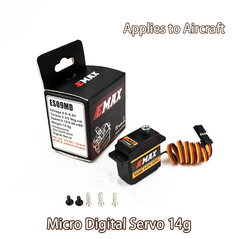 

ES09MD Micro Digital Servo 14g Metal Gear 4.8V-6.0V for DIY RC Drones Airplane Aircraft Model Toys Servos Accessories