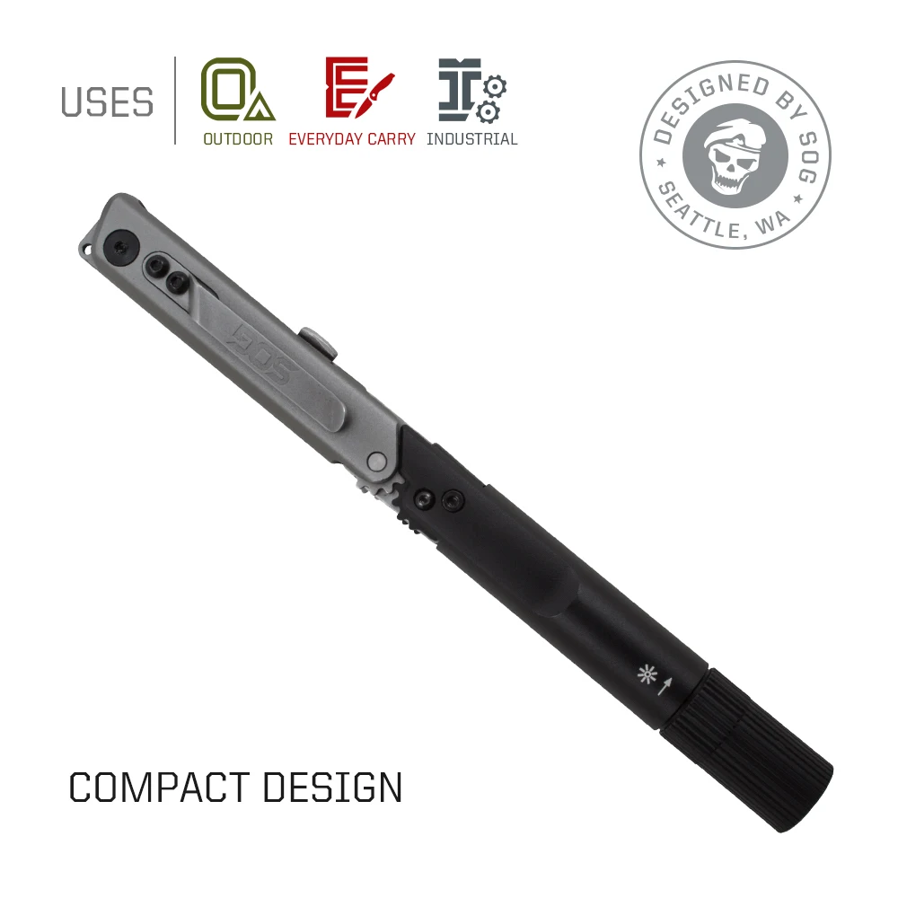 SOG BATON Q2 4 in 1 Multi-Tool Pen Small Folding Tools EDC Portable LED Flashlight Multifunctional Outdoor Survival Multitools