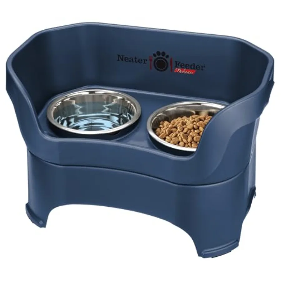 

Миски для собак Neater Feeder Deluxe, защищающие от беспорядка, приподнятые, для крупных собак весом более 40 фунтов, сделано в США, без возможности проливания, подставка для мисок с кормом для собак F