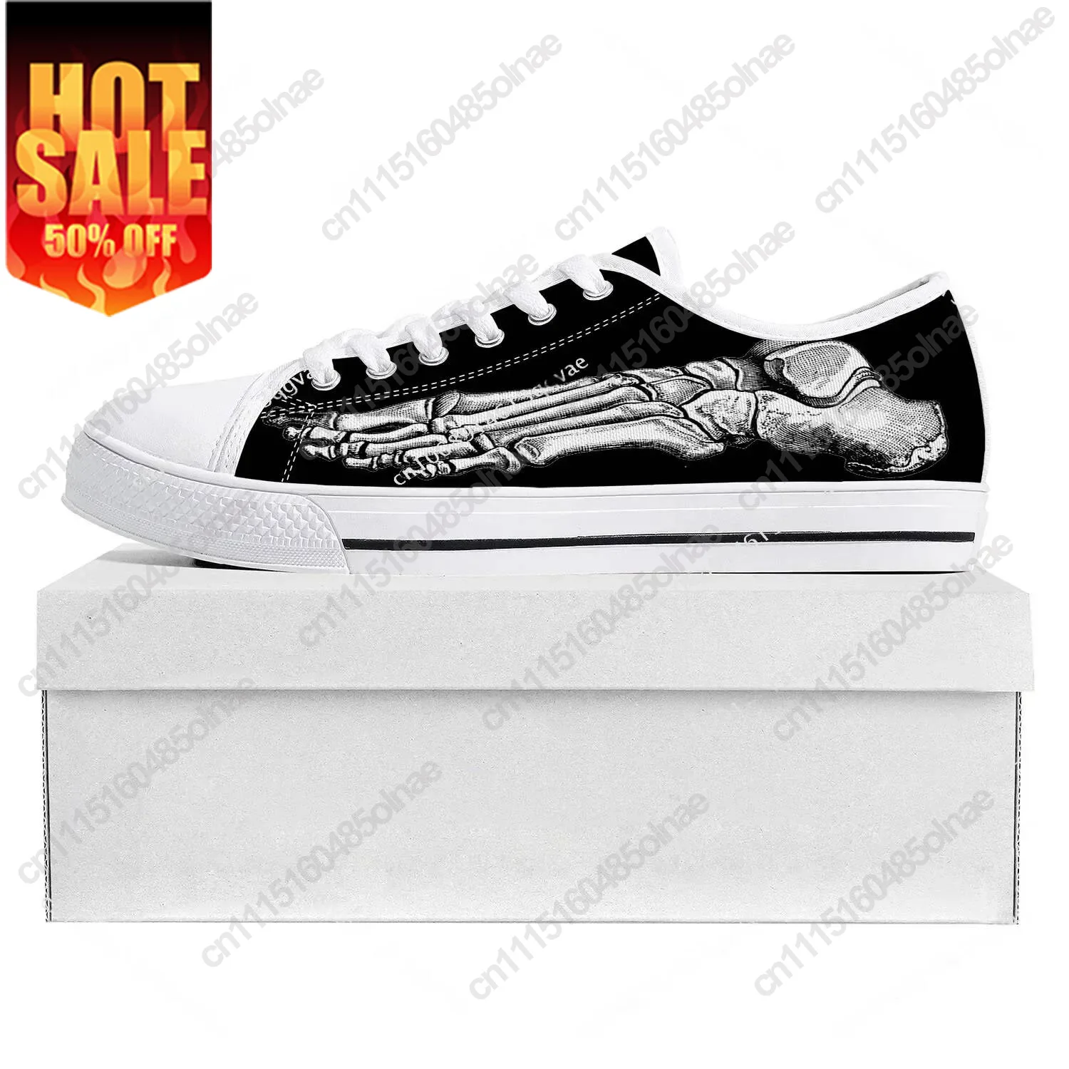 Skeleton Feet Low Top High Quality Sneakers Mens Womens Teenager Hot Tailor-Made Shoe Canvas Sneaker Casual Couple Shoes White