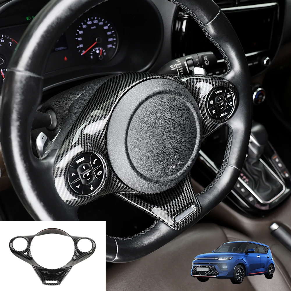 Per Kia Soul 2020-2025 Copertura del pulsante della finestra in fibra di carbonio Copertura del cambio dell'auto Console centrale Copertura dello sfiato superiore Scatola di immagazzinaggio LHD/RHD