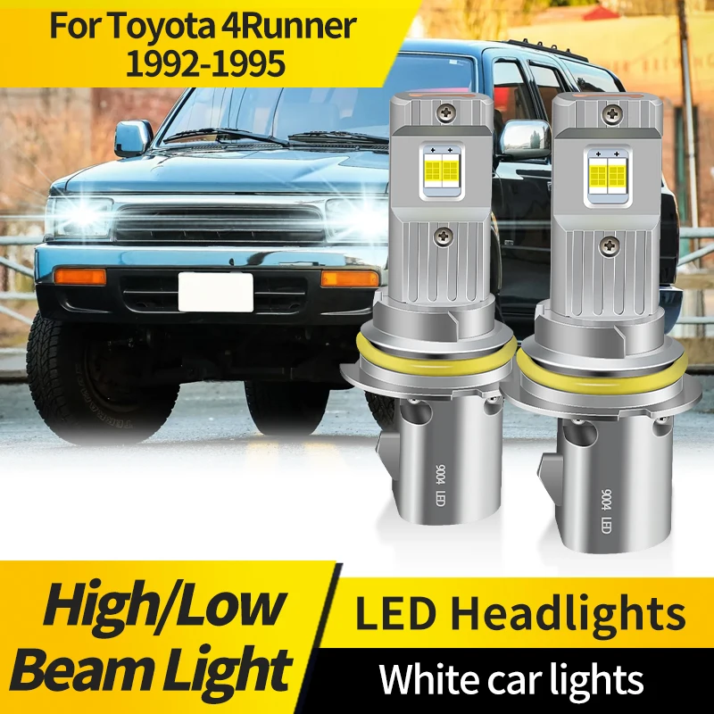 

2PCS For Toyota 4Runner 1992-1995 9004 HB1 LED Car Headlamp 30000LM Super Bright Bulb 6000K 12V 40W White Hi/Lo Beam Fog Light