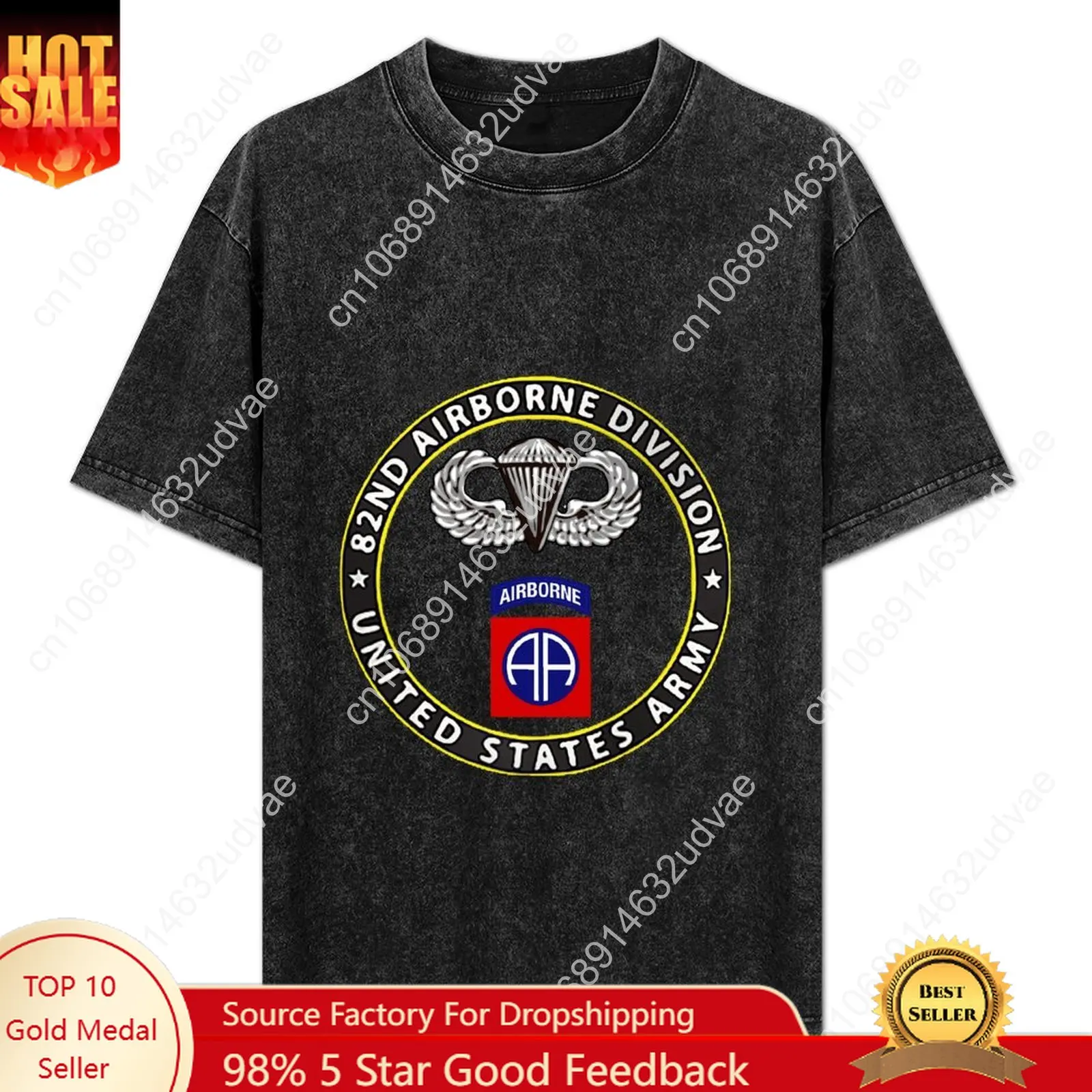 

82nd Airborne Division Parachutist Wings Circ Retro T Shirts Mans Womans Tshirt Short T-shirt Custom Tops Unisex Clothes Tshirt