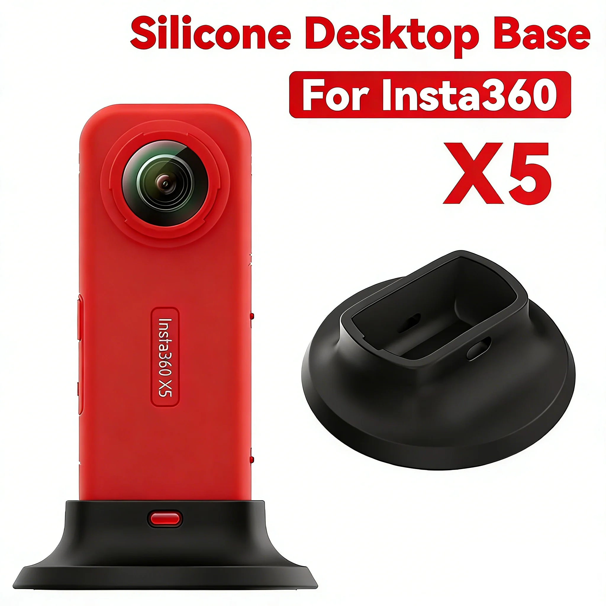 

Silicone Desktop Stand Holder for Insta360 X5 X4 Non Slip Shockproof Car Mount Cycling Vlog Camera Base
