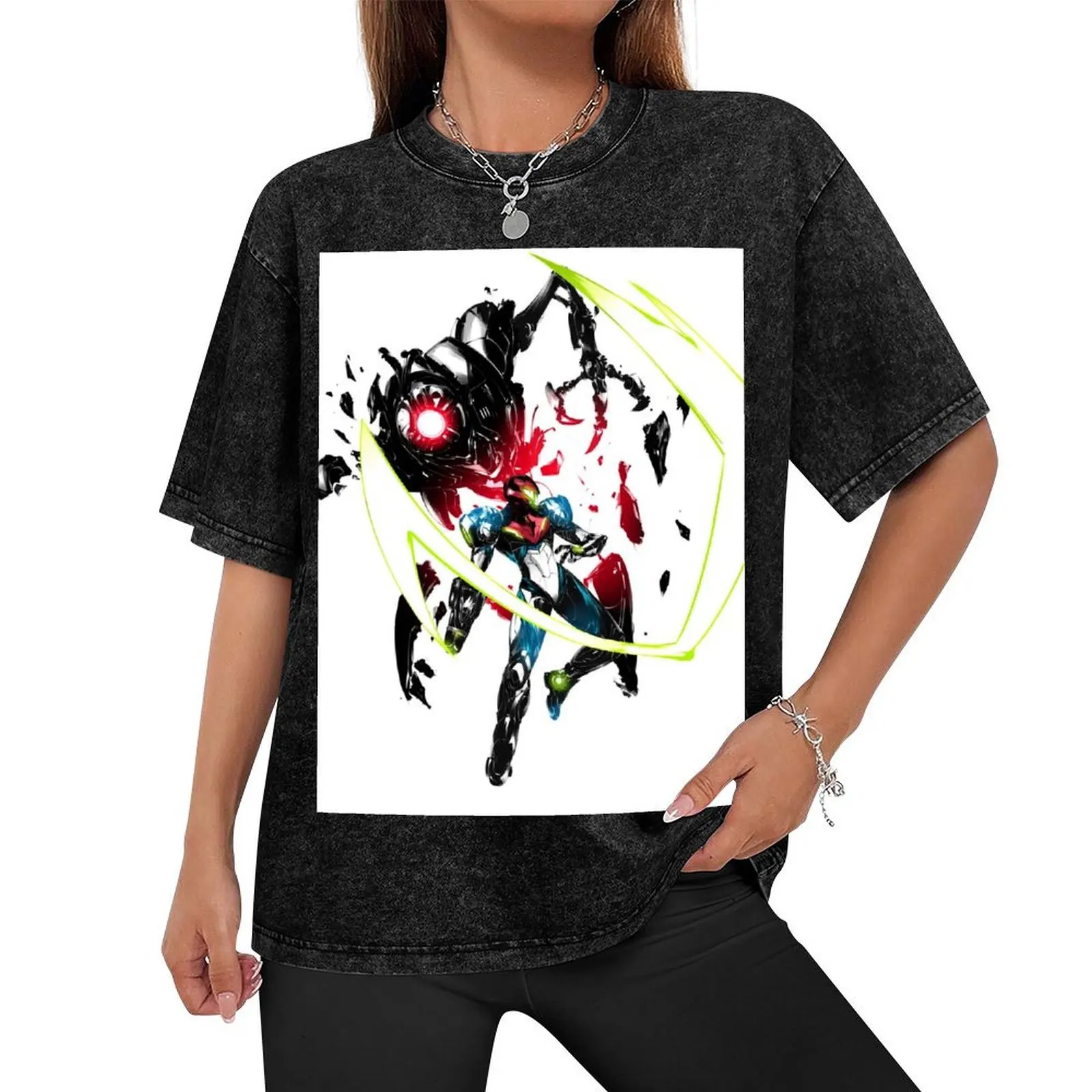 Metroid Dread - Escaping Emmi T-Shirt sweat anime stuff shirts graphic tee anime shirts men