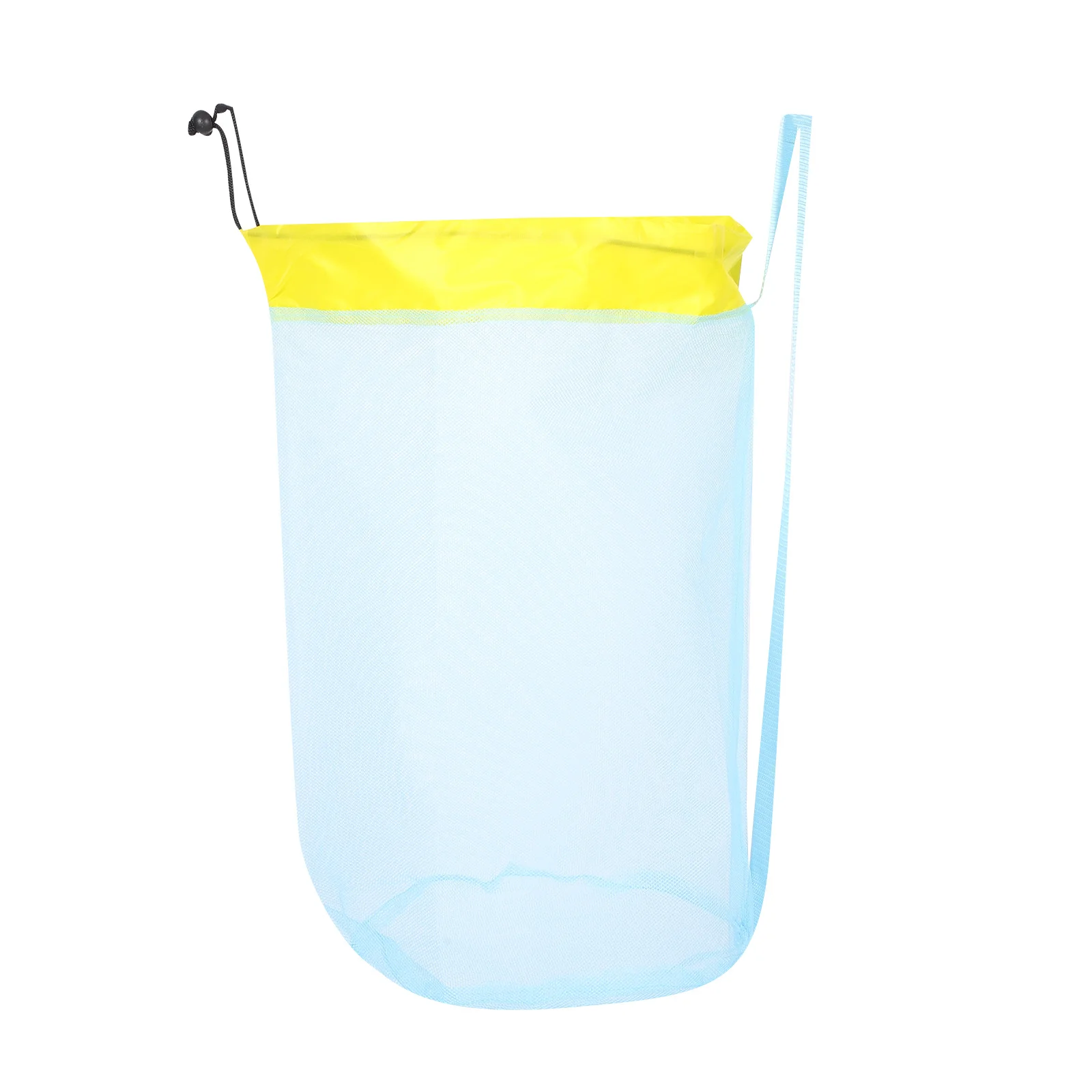 Bolsa de malla de playa para niños con cierre de cordón, bolsa de recolección de concha de arena ligera, diseño hueco para nadar y hacer senderismo