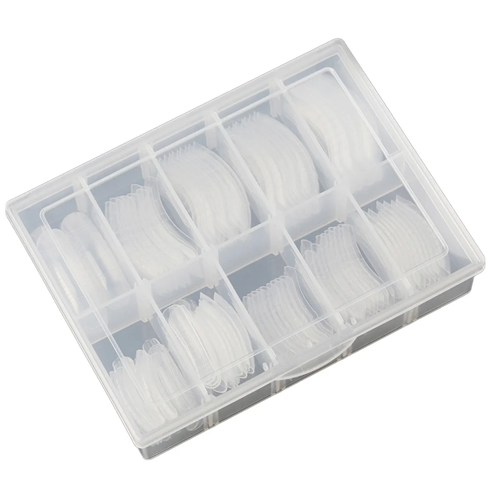 

120Pcs Nail Art Extension Molds with Scale Durable Tool for Salon DIY Crystal Uv Gel Nails Nail Mold with Scale