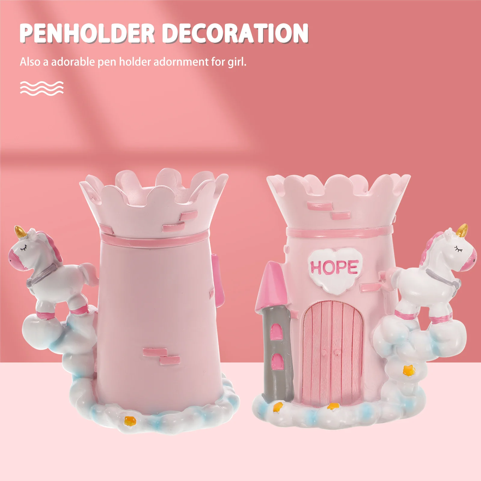 

1Pcs Pink Resin Pen Holder Pen Organizer Desktop Storage Case Makeup Brush Holder Desk Decor Storage Case