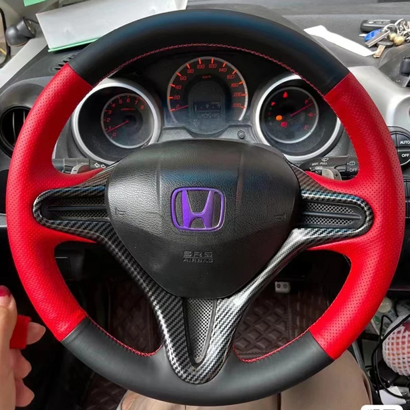 Custom Car Steering Wheel Cover 100% Fit For Honda Civic Civic 8 2006-20011 (3-Spoke) Auto Interior Accessories Steering Wrap