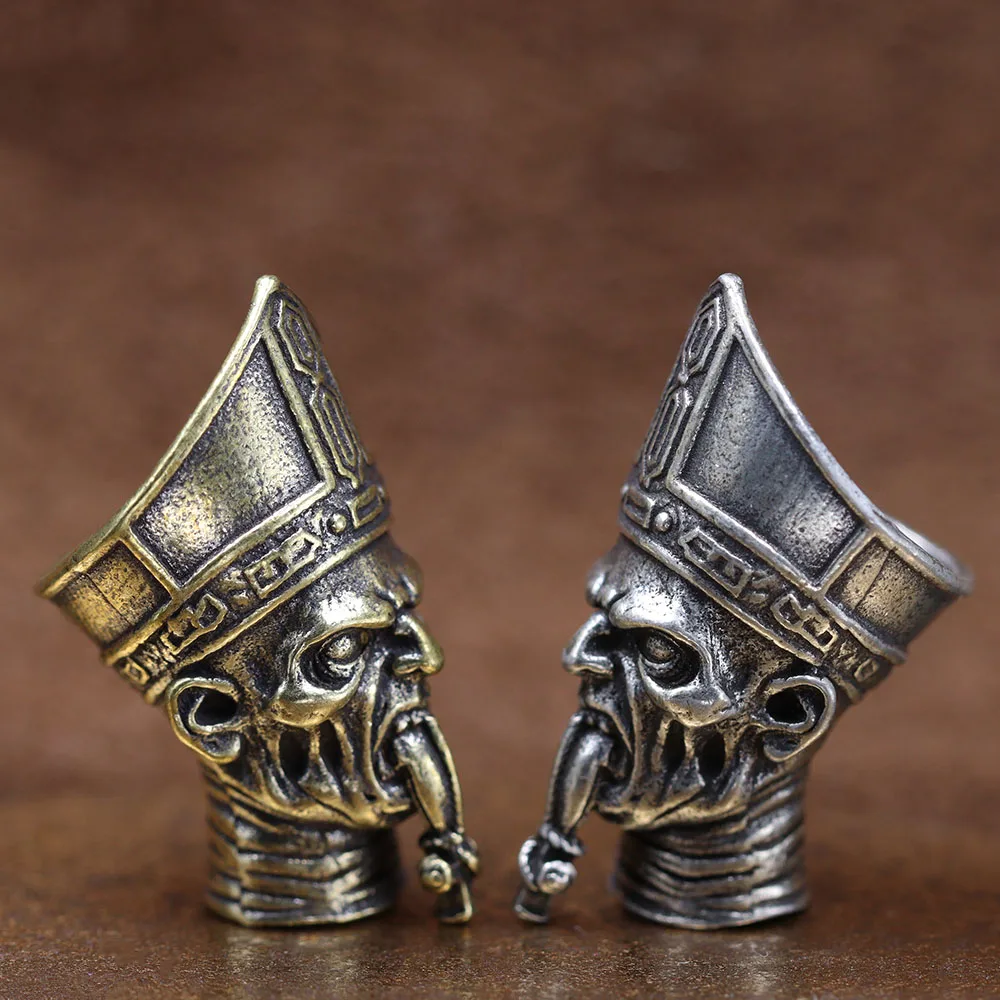 Evil Pope Brass Knife Beads EDC DIY Paracord Woven Bracelets Lanyard Pendants Accessories Outdoor Tool Hangings Charms ﻿
