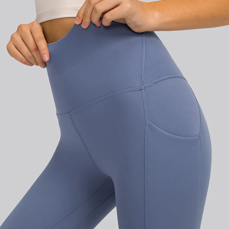 Wearing Peach Buttocks Thin And Quick Drying Running Base Lifting Buttocks Sports Tight Fitting Mesh Side Pockets Yoga Pant