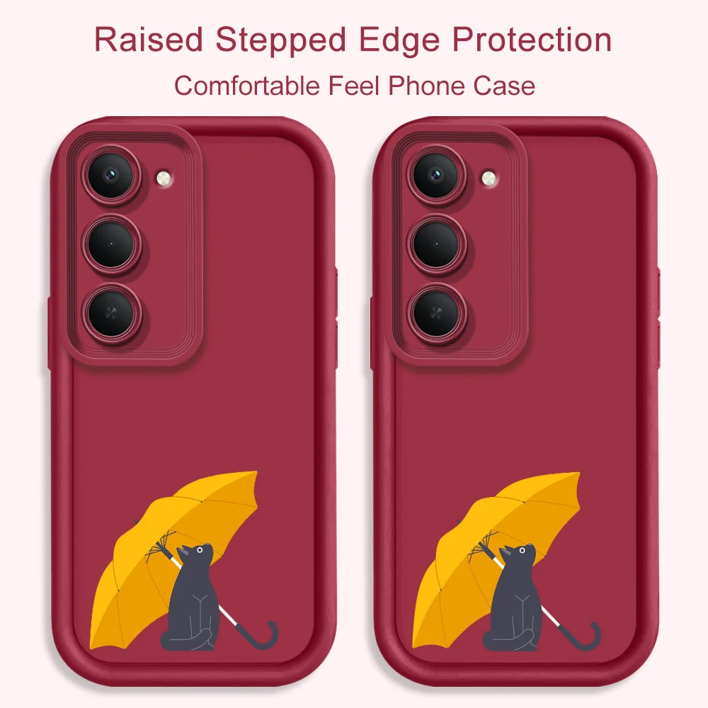 Umbrella Cat Phone Case For Xiaomi Redmi 15 15A 15C 14C 13 13C 12 12C A7 A5 A3 A2 A1 Pro Plus 4G 5G Staircase Soft Cover view 5