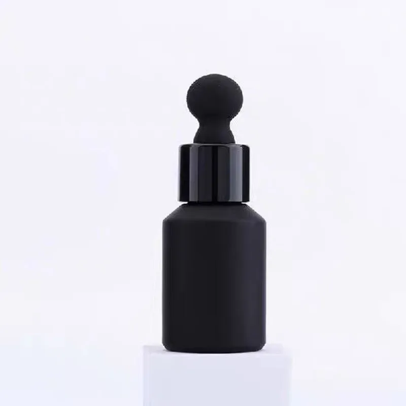 

30Pcs Empty 30ml Oblique Shoulder Matte Black Glass Bottle With Dropper Essential Oil Bottle 1oz Perfume Bottle