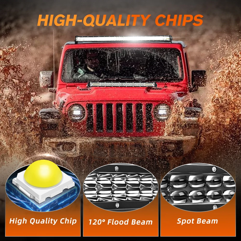 CO LIGHT Dual off-road use Led Light Bar 15“ 20” 24” 33“ 42” 48” Spot Flood Combo Beam For SUV 4X4 12V 24V Auto Driving Led Bar
