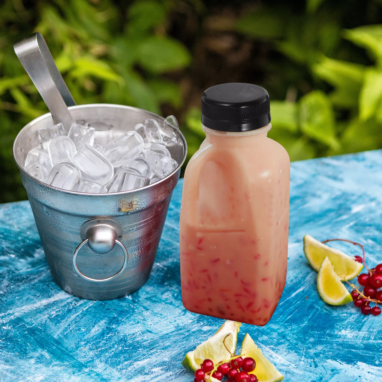 

4Pcs Sealed Plastic Bottle Clear Milk Container Leak Proof Portable Juice Drink Bottle Beverage Packing Bottles