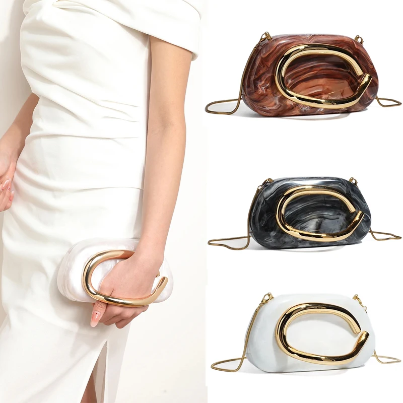 

2025 New Women's Bag Round Box Handheld Banquet Bag Mini Shoulder Crossbody Bag Retro Versatile Chain Phone Bag