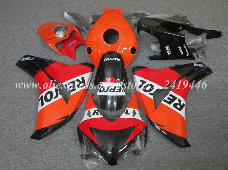 4Gifts New ABS Fairings Kit Fit for HONDA CBR1000RR 2008 2009 2010 2011 08 09 10 11 Bodywork Set Red Orange Custom