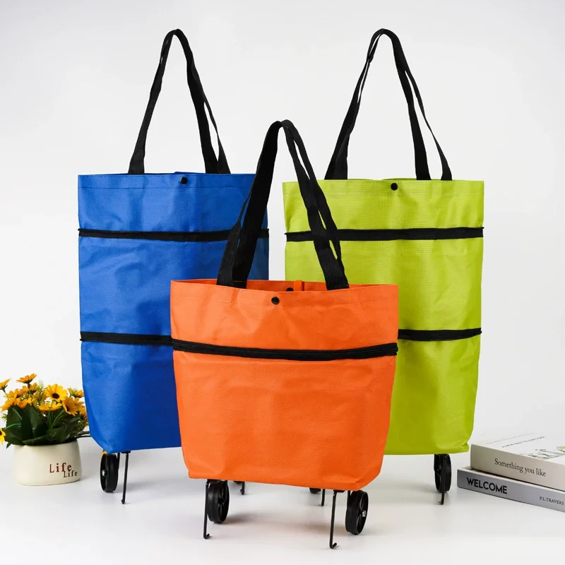 Carrello della spesa pieghevole leggero e portatile con ruote, ideale per uso domestico e per il ritiro di pacchi