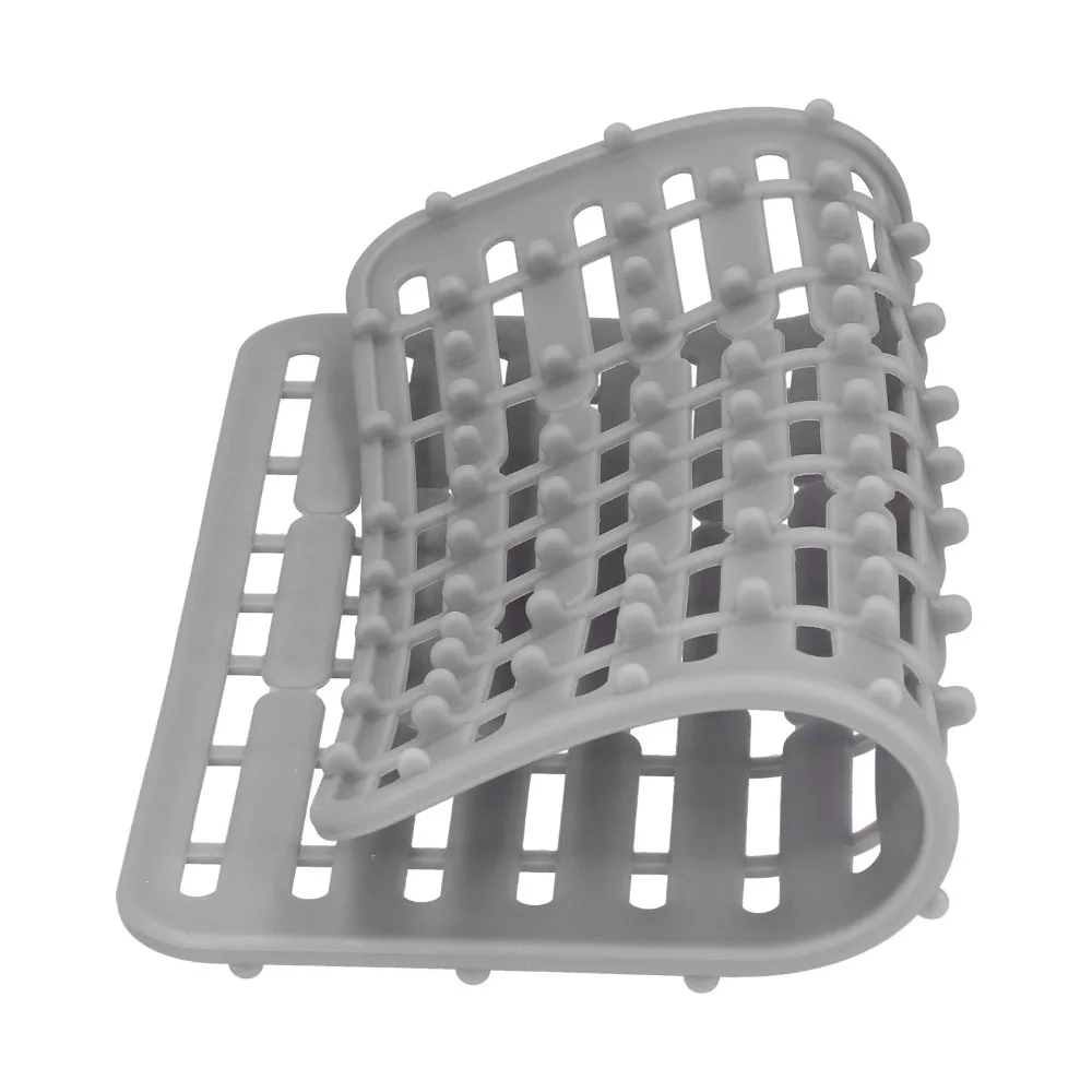 

Силиконовый коврик для кухонной раковины, серый, нескользящий, квадратный, легко моется, теплоизоляционный, защита для фарфора/стекла