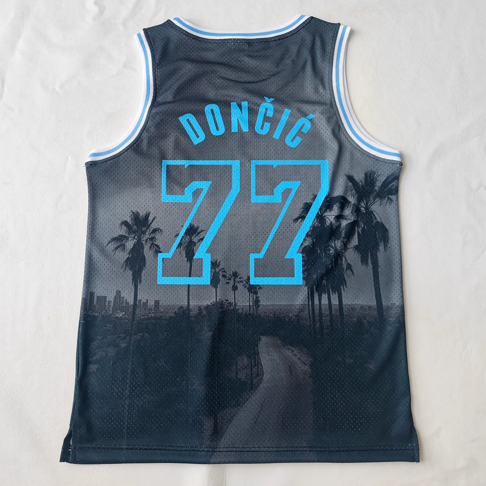 Trillest لوس أنجلوس 77 لوكا ماجيك دونسيتش للرجال شجرة النخيل الطباعة الرقمية شبكة كرة السلة جيرسي للجنسين فريق رياضي Fanwear #2