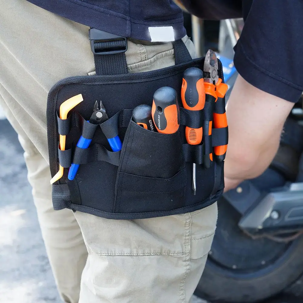 حقيبة حزام أدوات متعددة الوظائف مع قماش أكسفورد، رف أدوات الخصر لحقيبة حزام أداة إصلاح صيانة السيارات الكهربائية #4