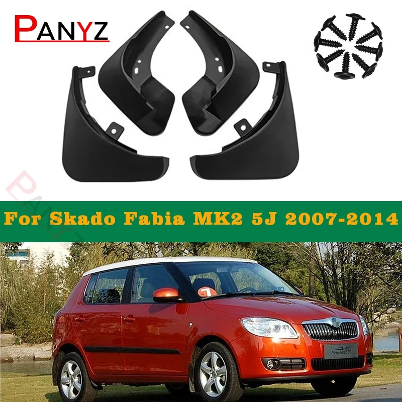 

Set Molded Car Mud Flaps For Skoda Fabia 2 5J Mk2 2007-2014 Mudflaps Splash Guards Mud Flap Mudguards Fender Front Rear Styling