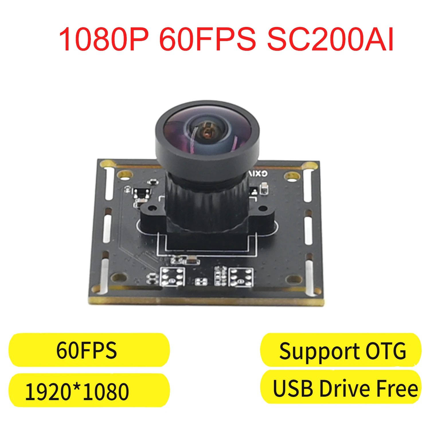 60fps USB Camera Module 1080P,1920x1080,SC200AI,2MP,2 Megapxiel Webcam,UVC Compatible Plug And Play,For Windows/Linux/Android