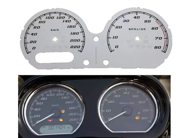 Face Gauges Instrument Overlay For Harley Road Glide Ultra Road Glide Speedometer Tacho Gauge Dial 220KM/H