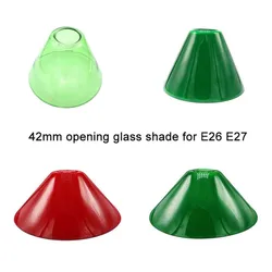 Green 42mm Opening Bell Shape Glass Shade Replacement for E26 E27 Bulb Cover,Glossy White 4.2cm Hole Red Color Lampshade