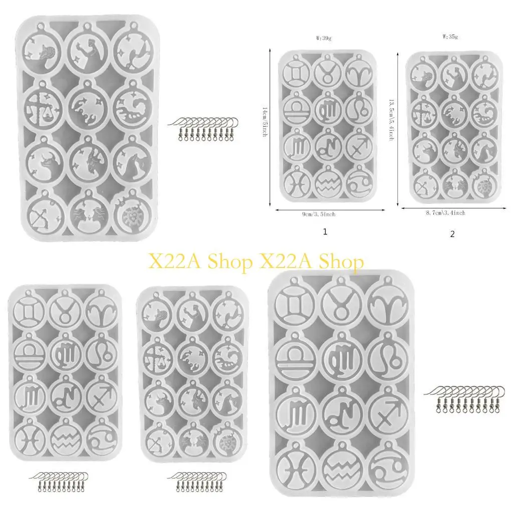 

Unique Twelve Constellations Epoxy Resin Mold Bracelet Necklace Silicone Mould DIY Mold