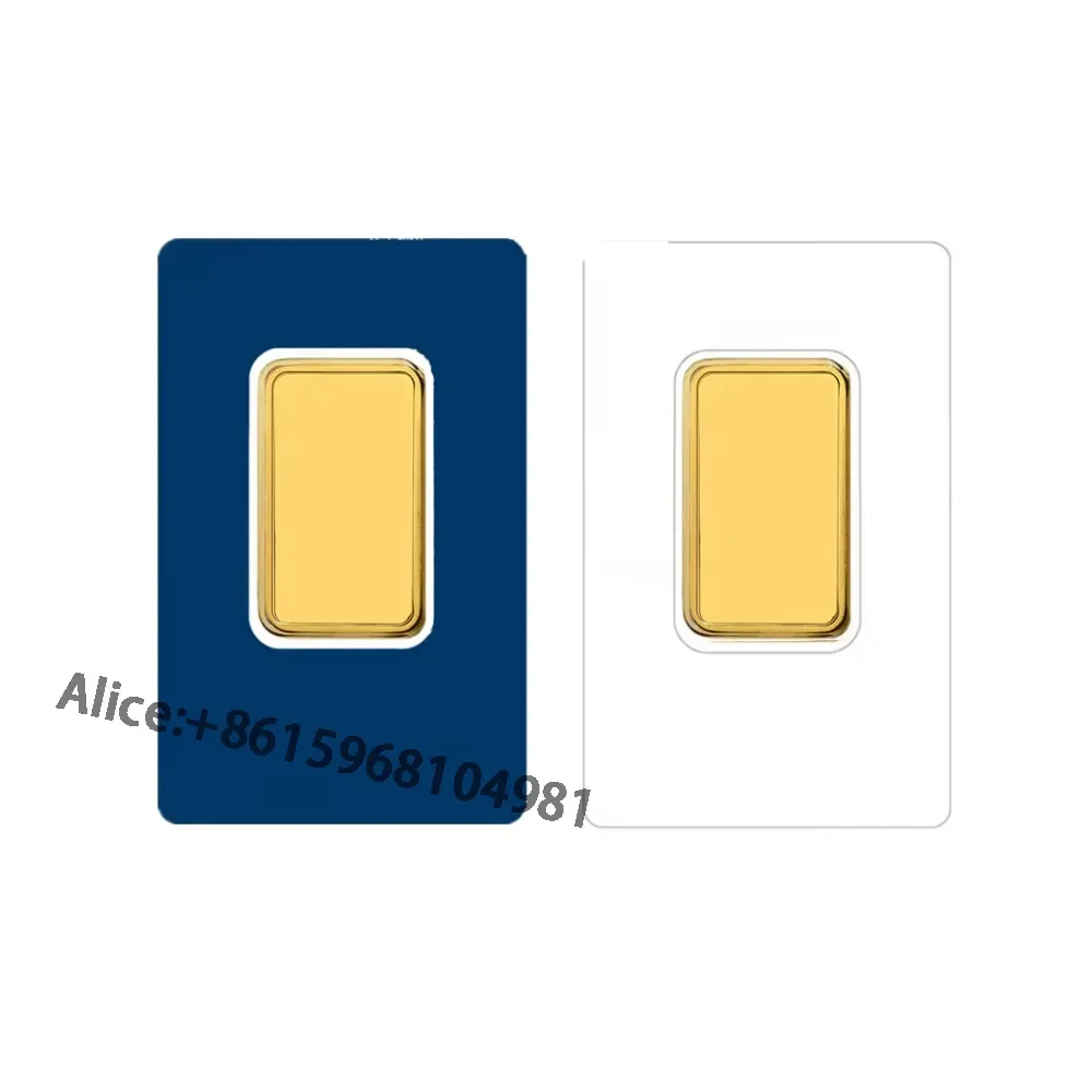 Non-magnetic 1oz/2.5g/5g/10g/20g/50g/100g Gold Bar 24k Gold Plated Bullion Ingot Bar Sealed packing Copper Different Serial No.