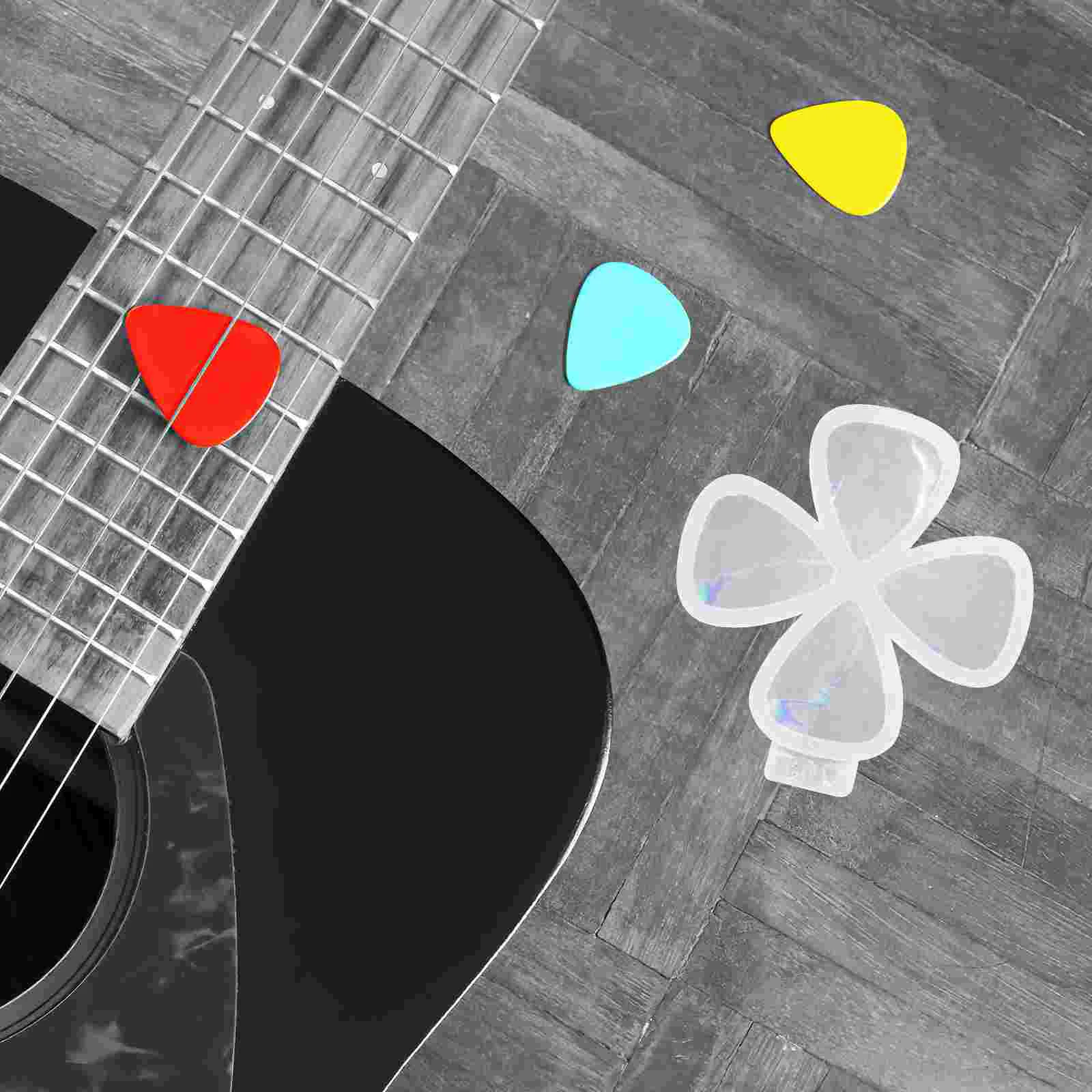 Guitar Pick Mold Silicone DIY Supply Non-stick Decorative Mould Hanging Charm Molds Creative Plectrum Casting Fittings