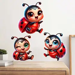 Cute Ladybug Wall Sticker Kids Room Bedroom For Wall Decoration Mural Self-adhesive Home Decor Cute Insect Art Decals S1081