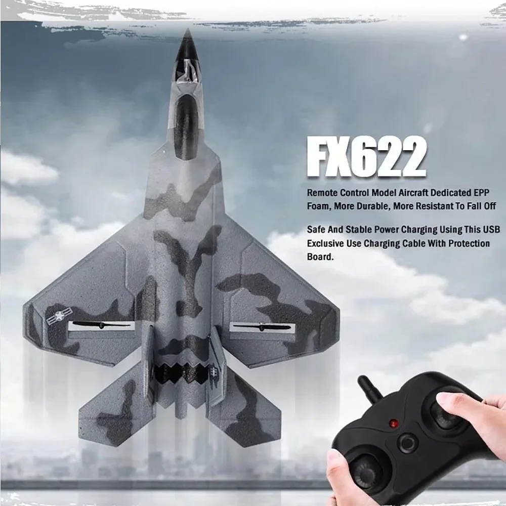 Rc Plane SU 57 Radio Controlled Airplane with Light Fixed Wing Hand Throwing Foam Electric Remote Control Plane fx620 fx803 622