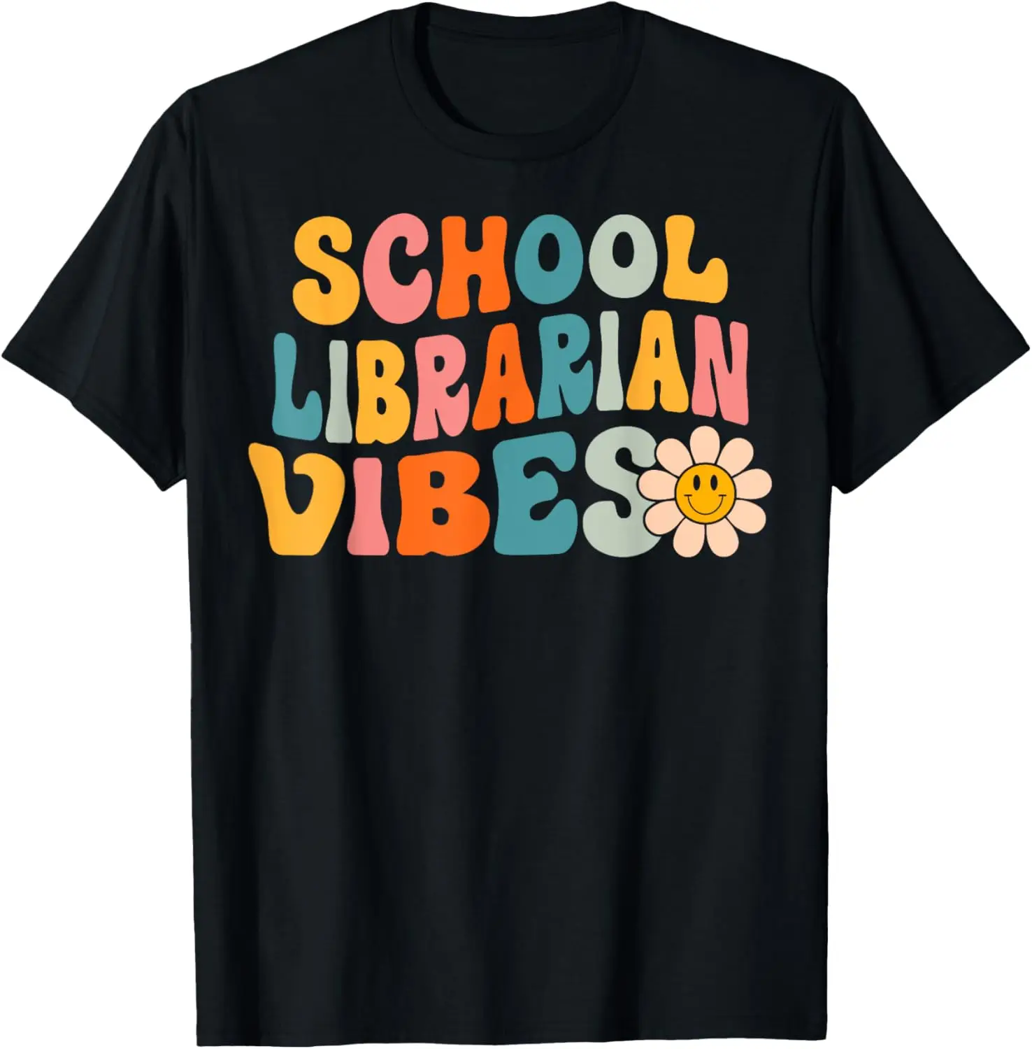 

School Librarian Vibes First Day Of School Retro Library T-Shirt