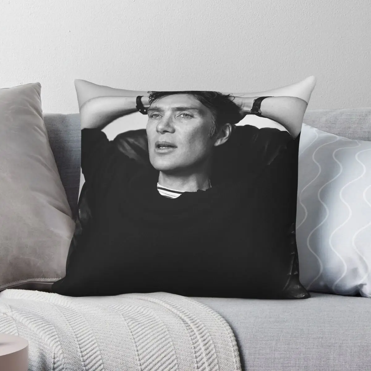Cillian Murphy Actor Square Pillowcase Polyester Linen Velvet Pattern Zip Decorative Pillow Case Sofa Seater Cushion Cover
