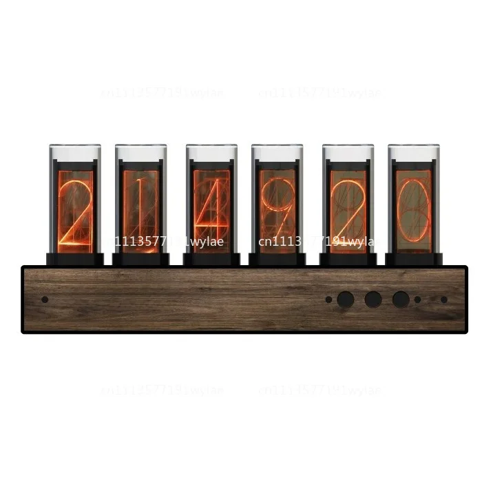 

Glow tube clock RGB quasi-glow clock, solid wood simple and modern, creative clock