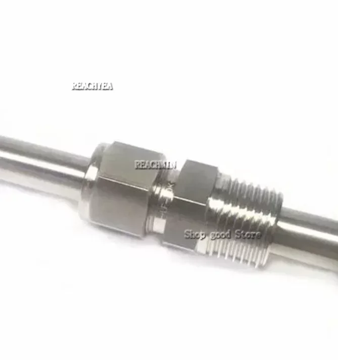 Melalui lubang 6mm OD x 1/4 "BSPT Pria 304 baja tahan karat kompresi konektor Union Fitting pipa