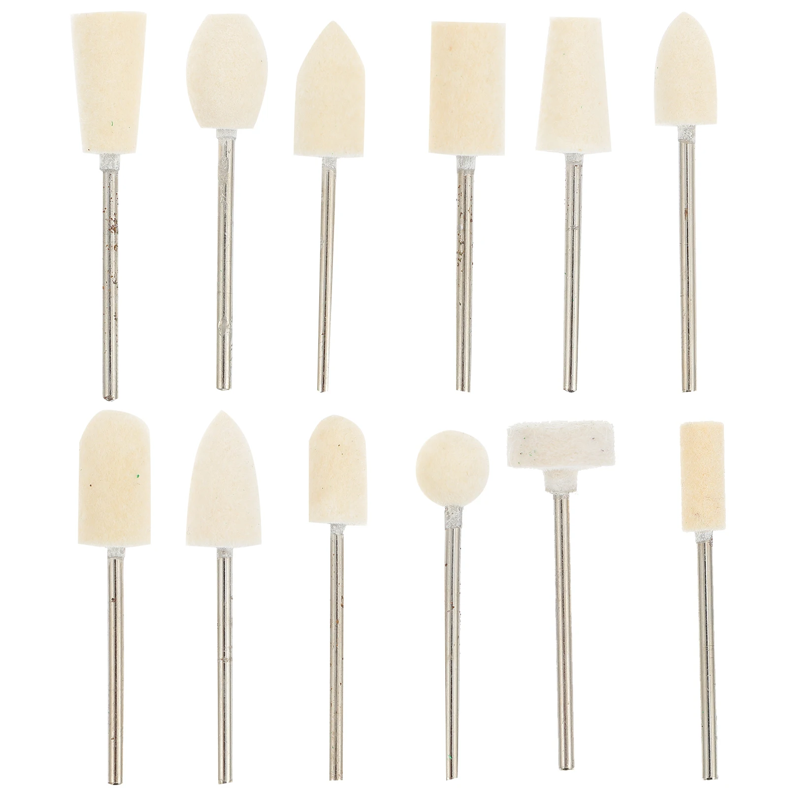 12pcs Wool Nail Drill Bits Grinding Polishing Acrylic Gel Nails Manicure Pedicure File Removal Tool Kit Home Salon Use