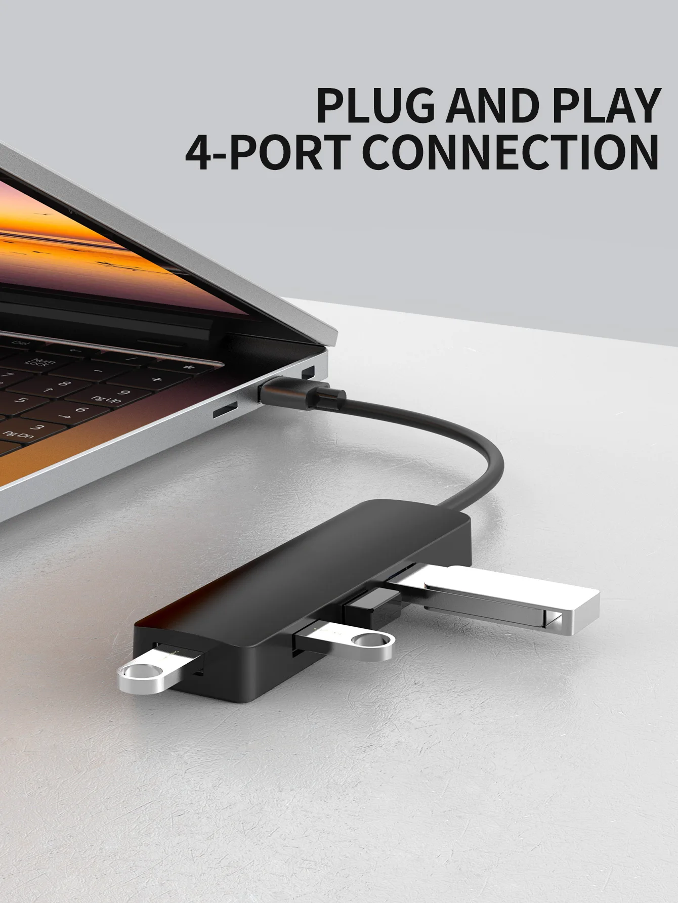 Gopala 4-Port Ultra-Slim Data USB 3.0 Hub [Charging Not Supported] for Surface Pro, XPS, PC, Flash Drive, Mobile HDD