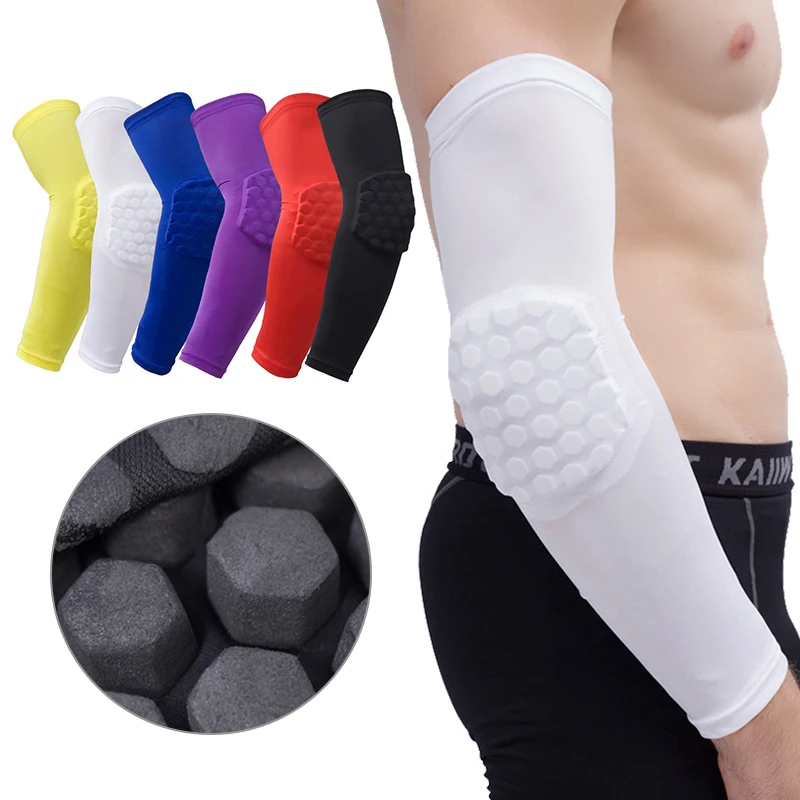 1Pc Arm Sleeve Armband Elbow Support Basketball Arm Sleeve Breathable Football Safety Sport Elbow Pad Brace Gym Protector