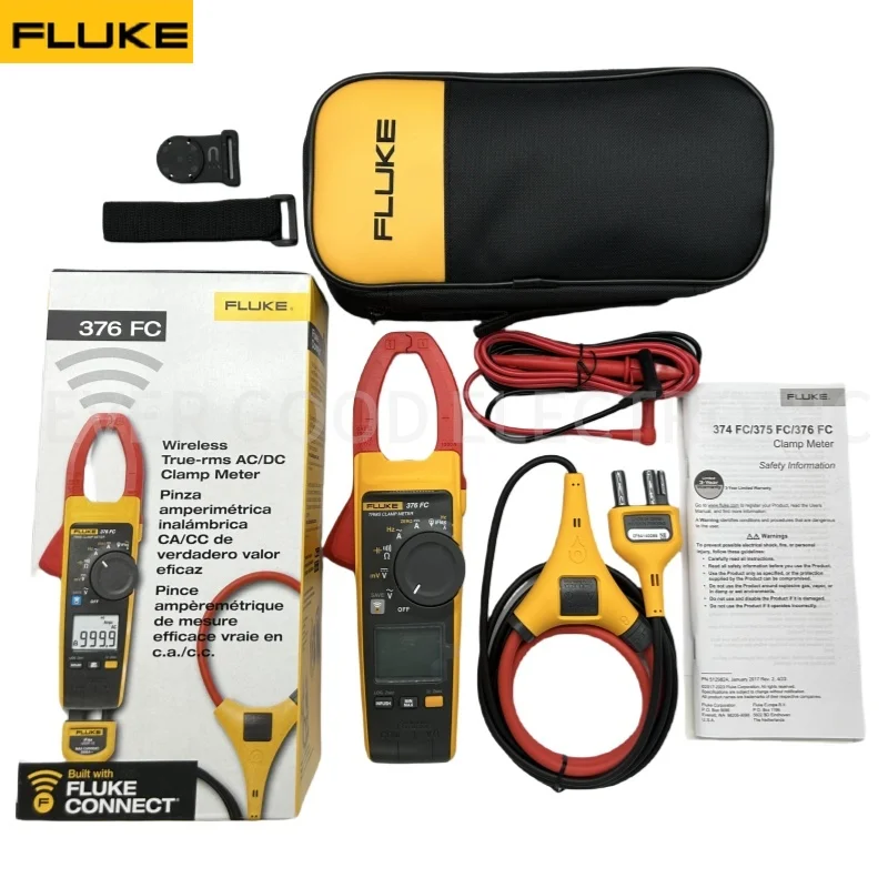 Fluke 376 FC 1000A AC/DC True-RMS Clamp Meter With Insulated Hand Tool Starter Kit Measures AC/DC Current With Included IFlex