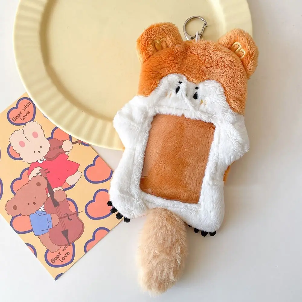 

Card Cover Cartoon Photocard Holder INS with Keychain Pendant Squirrel Bus Card Holder ID Card Cover Photo Protective Case