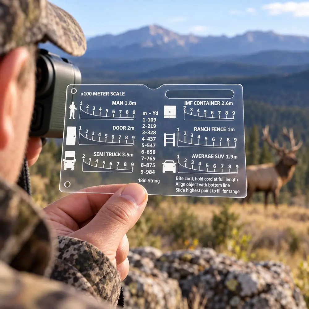 Acrylic Range Finder Card Hunting Ruler Square Coordinate Grid Reader Outdoor Auxiliary Ruler Auxiliary Rangefinder