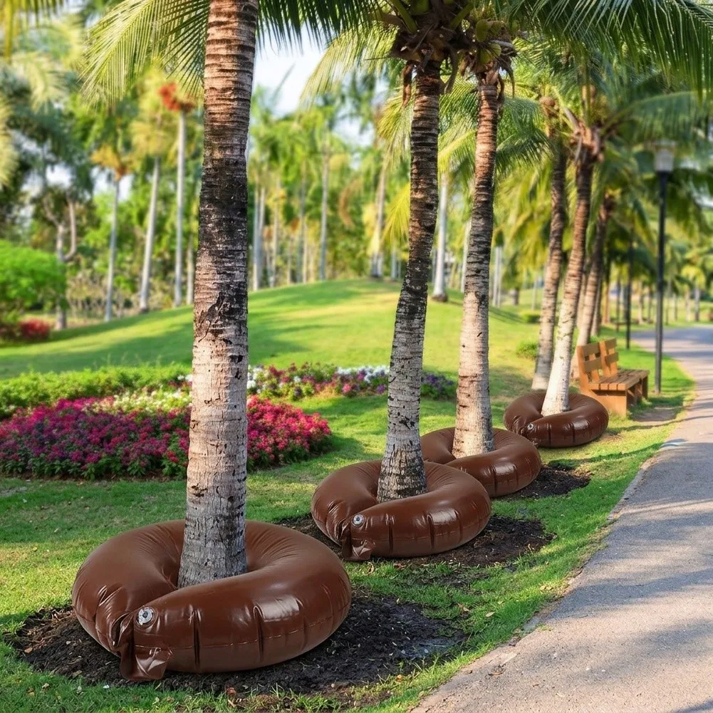 15 Gallon Inflatable Ring for Tree Irrigation Compatible with Standard Garden Hoses Supports Adjustable Flow Rate Control