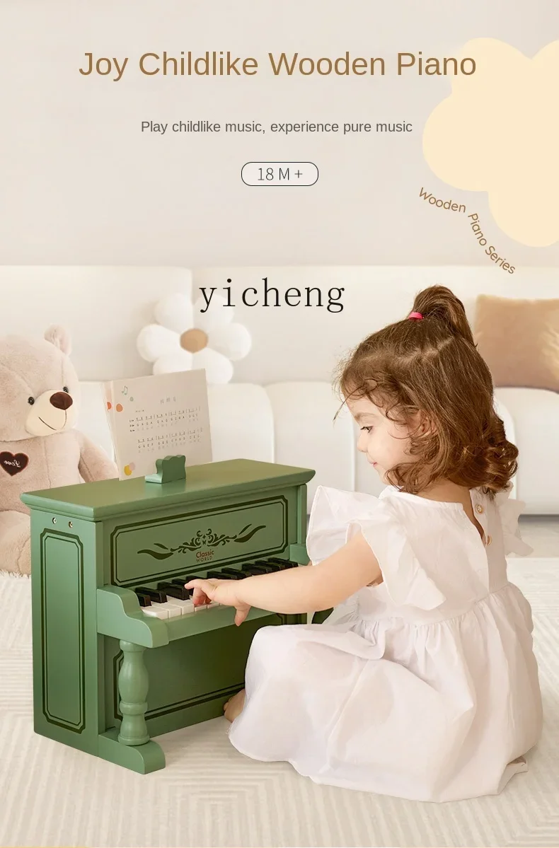 Tqh Kleines Klaviermuster für Kinder, Holz, Baby, Musik, Spielzeug, Geburtstagsgeschenk