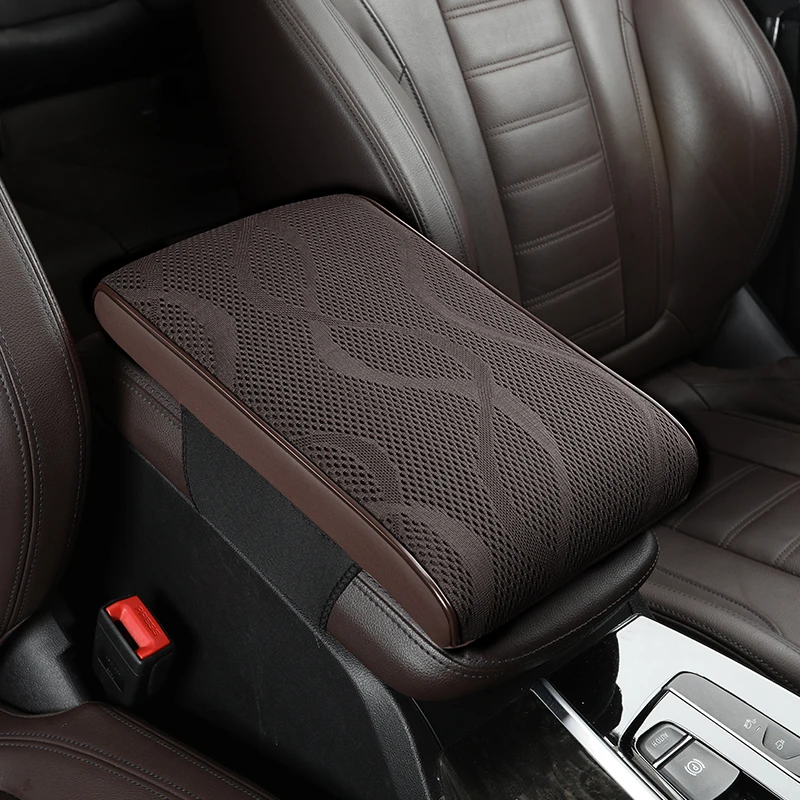 Car Center Console Cover Leather Armrest Cover Universal Car Armrest Box Pad Car Interior Accessories Protector for Most Vehicle