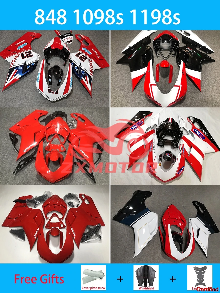

Fit For Ducati 848 1098 1198 1098s 1198s Complete Plastics Set Bodywork Fairings Aftermaket Motorcycle Fairing Kit