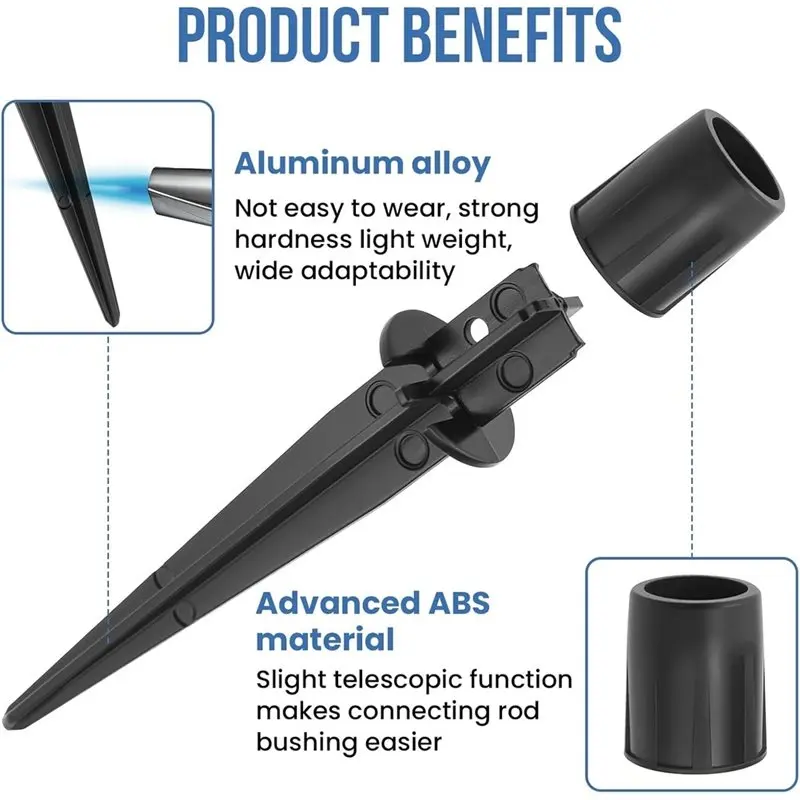 B50C Solar Lights Replacement Metal Stakes 12-Pack, Reinforced Ground Stakes, Nails For Garden Lighting System Spike